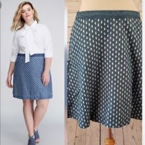 NWT  lane Bryant punched denim skirt with pockets